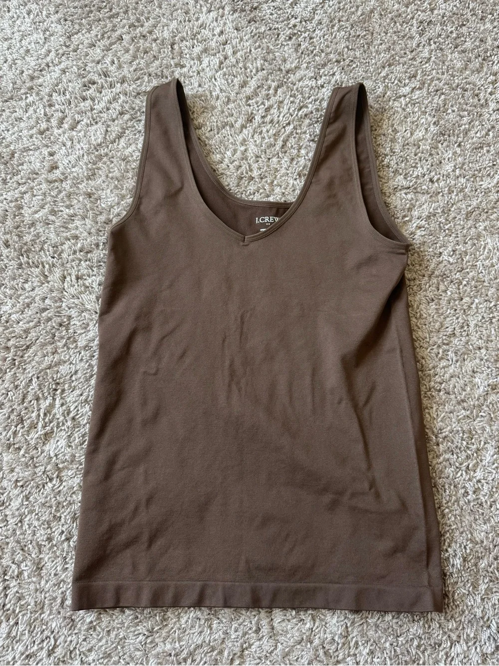 NWOT J. Crew Reversible Layering Tank Top - Size Medium Warm Brown